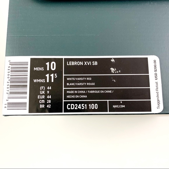 Nike LeBron James XVI 16 Superbron Basketball Sneakers Shoes Christmas Mens 10 - Picture 8 of 8